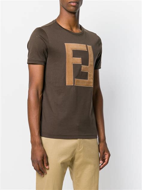 fendi logo shirt mens ff|fendi graphic tees.